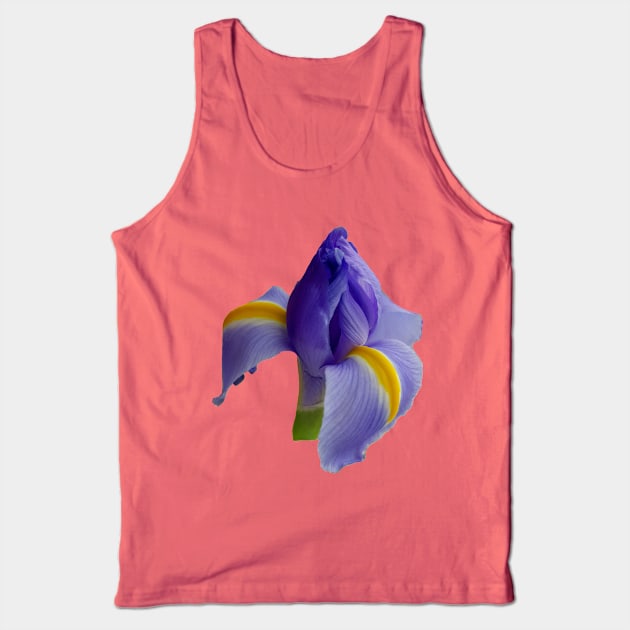 Blue Iris Floral Photo Tank Top by ellenhenryart